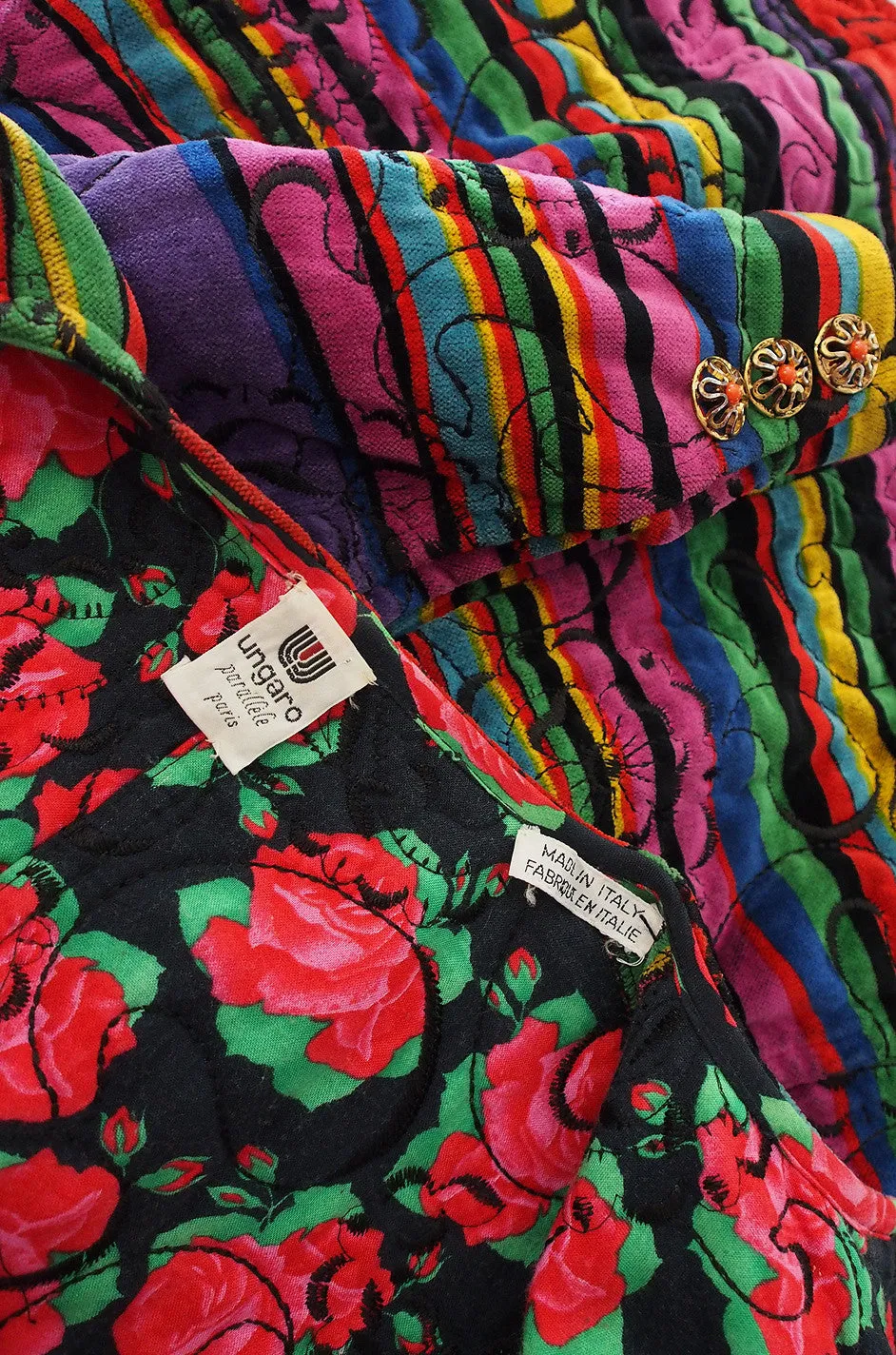 Early 1980s Ungaro Multi Color Velvet Jacket