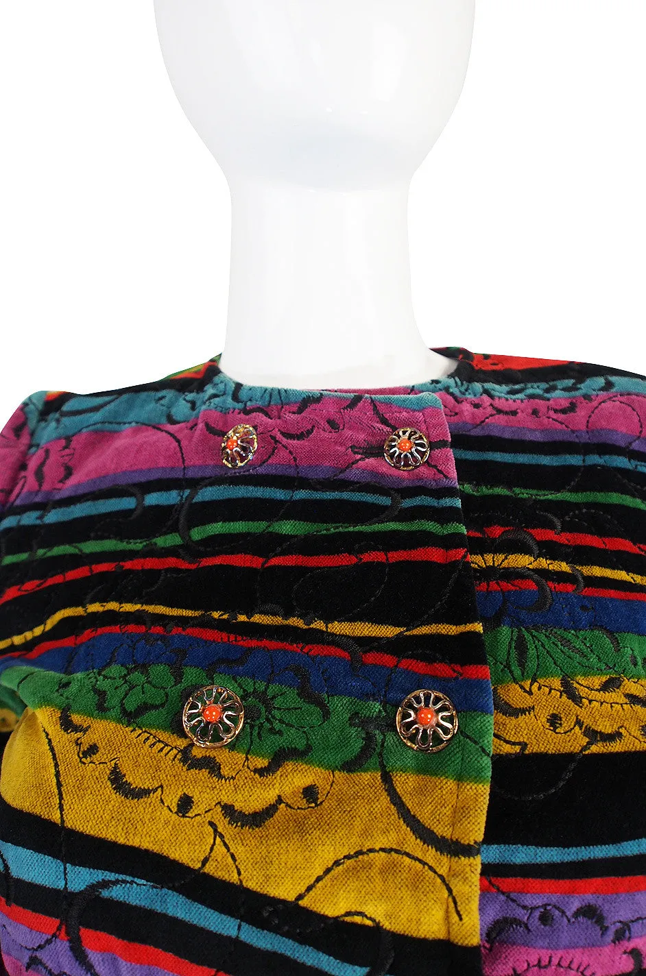 Early 1980s Ungaro Multi Color Velvet Jacket
