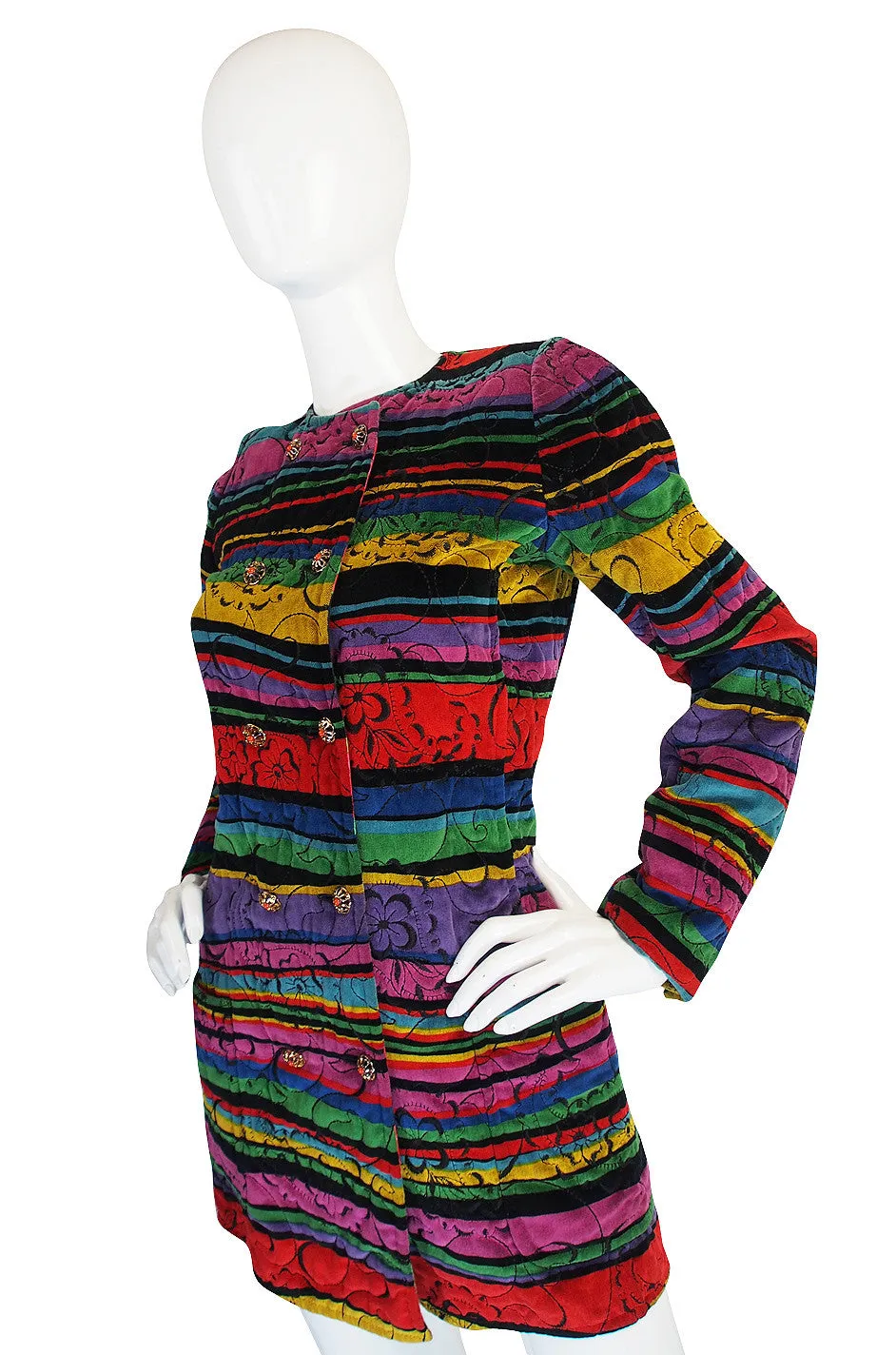 Early 1980s Ungaro Multi Color Velvet Jacket