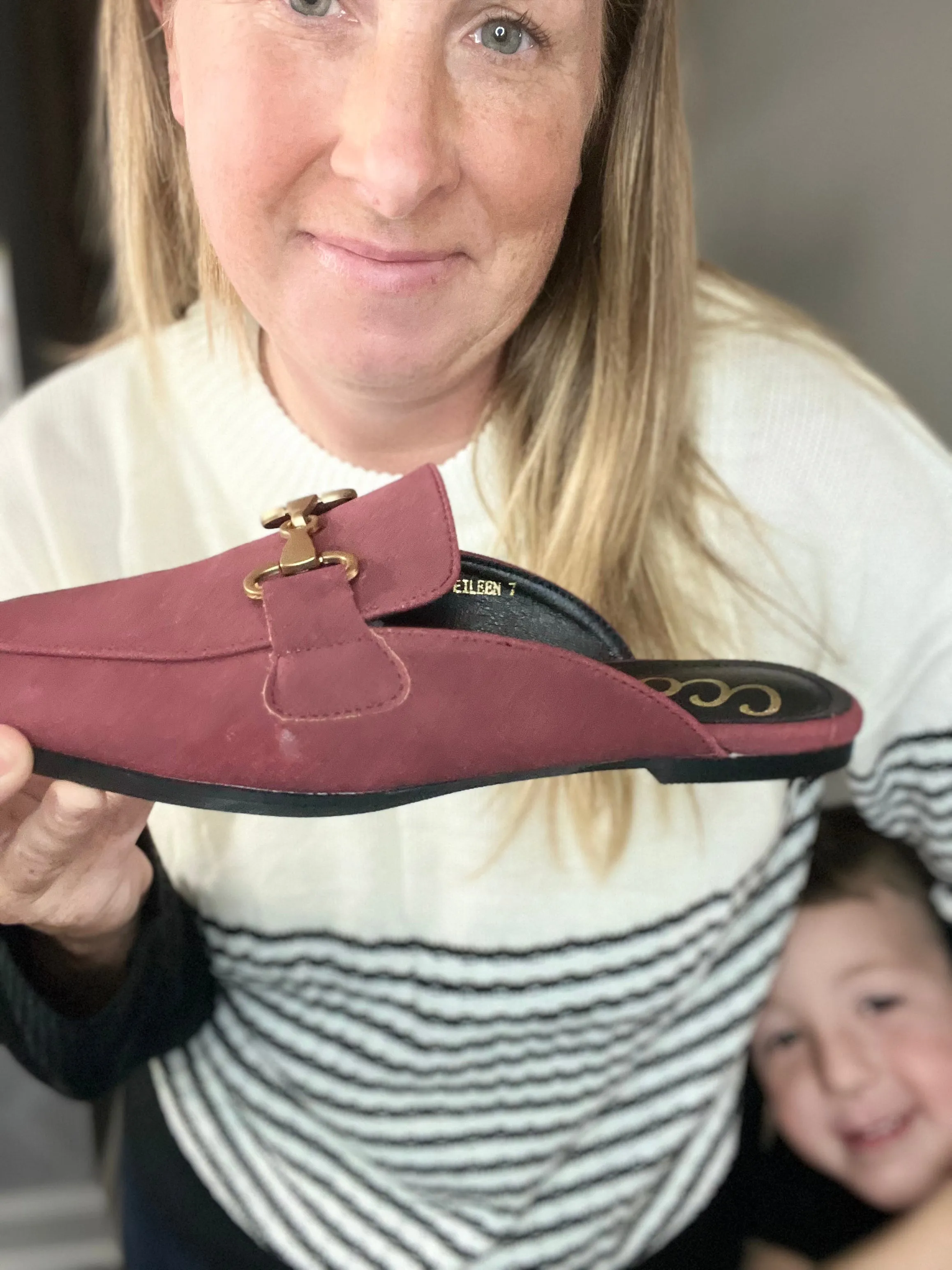 Eileen Matte Horse Bit Link Mule Flats