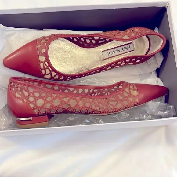 EMY MACK RUST COLORED CUT OUT FLATS.  NICELY PADDED.  NEW IN BOX
