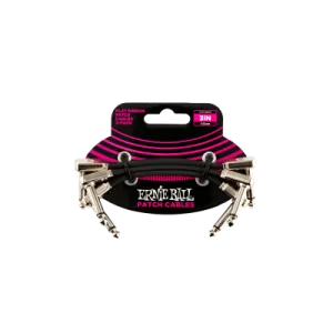 Ernie Ball 3'' Flat Ribbon Patch Cable 3 Pack
