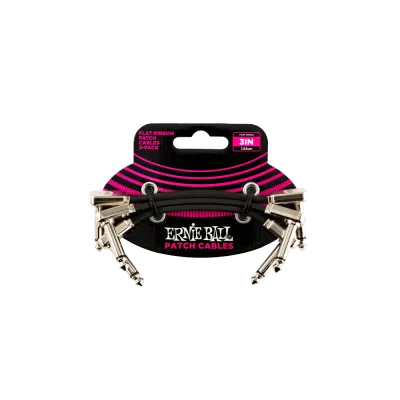 Ernie Ball 3'' Flat Ribbon Patch Cable 3 Pack