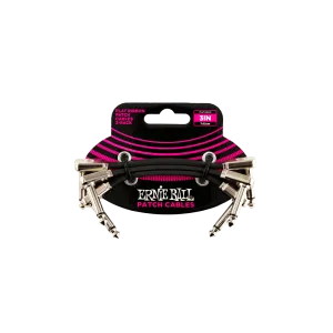 Ernie Ball 3" Flat Ribbon Patch Cables 3 pack