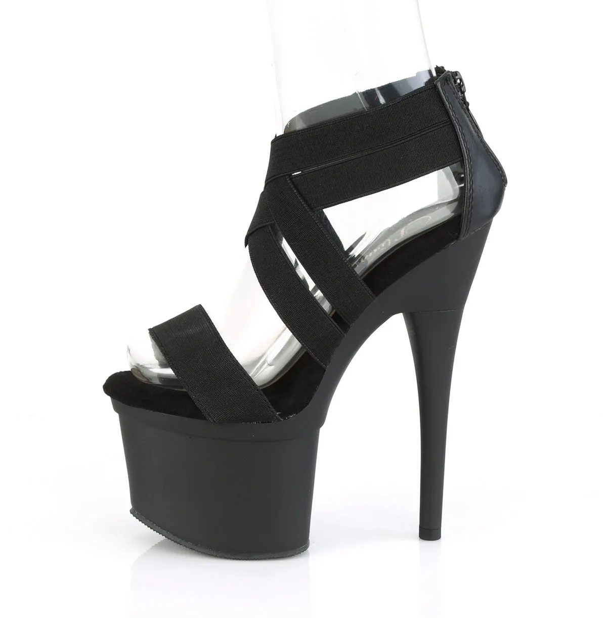 ESTEEM-769  Black Elastic Band-Faux Leather/Black Matte