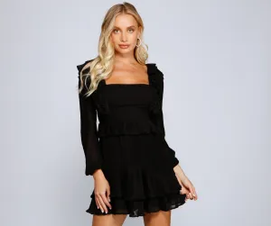 Everyday Chic Stylish Ruffled Mini Dress
