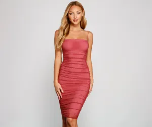 Fab And Flirty Charming Mesh Midi Dress