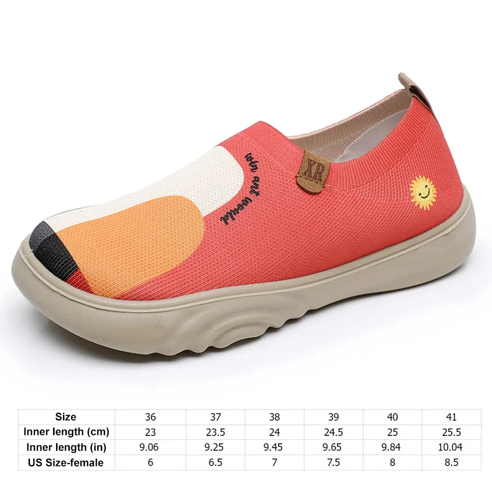 Fashion Man Women Driving Footwear Floral Art Slip-On Flats Breathable Anti-Slip Casual Walking Shoes Round Toe Painted Loafers