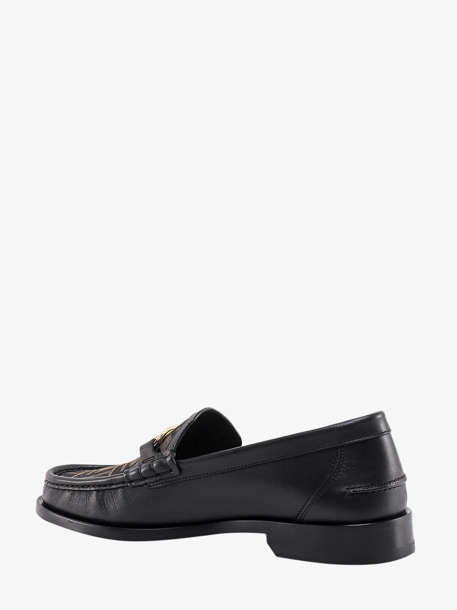 Fendi Leather Loafer With Ff Print Insert