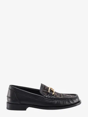 Fendi Leather Loafer With Ff Print Insert