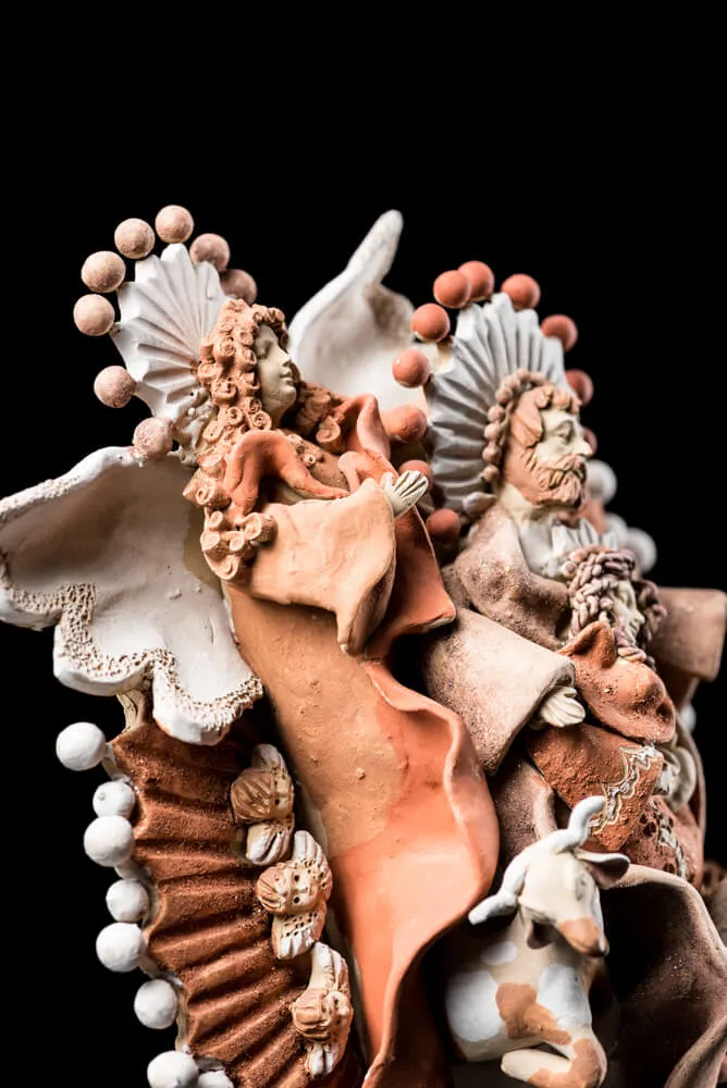 Fine Mexican Clay Nativity Oaxacan Pottery from Atzompa by V. Vasquez