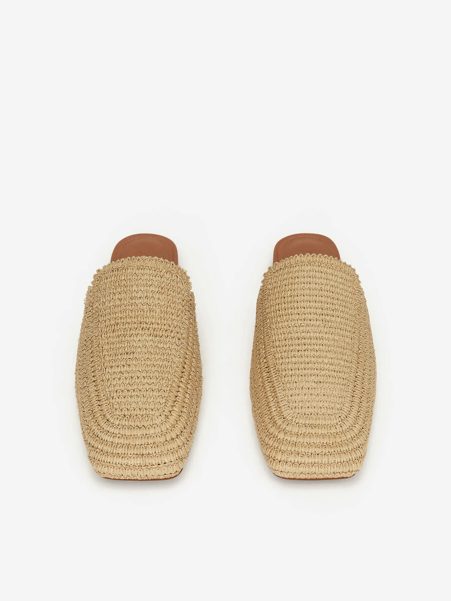 Flat Straw Mules