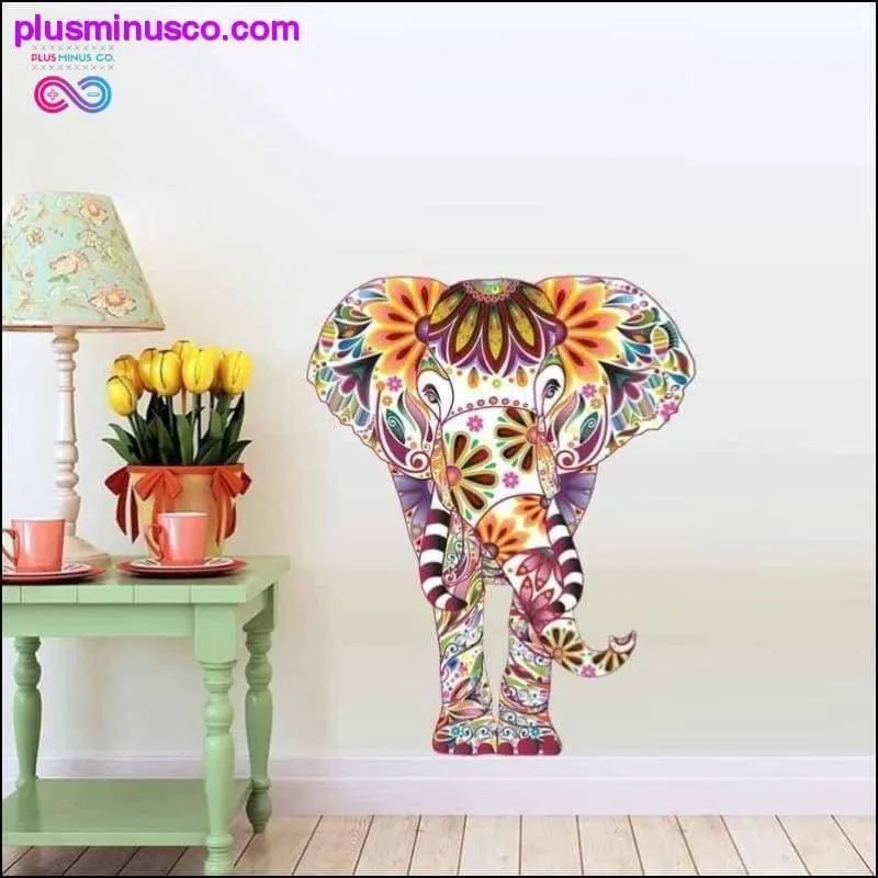 Floral & Colorful Elephant Wall Decals Sticker For Living