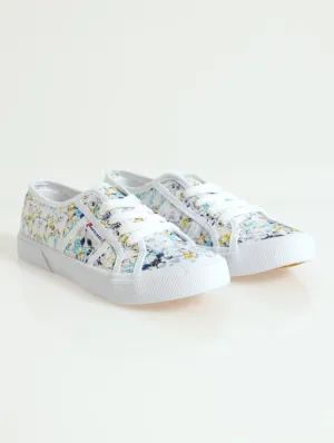 Floral Print Lace-Up Canvas Sneaker