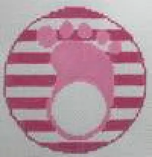 Footprint Pink Monogram Round