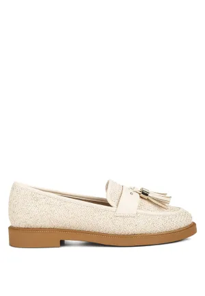 Foxford Tassle Detail Raffia Loafers