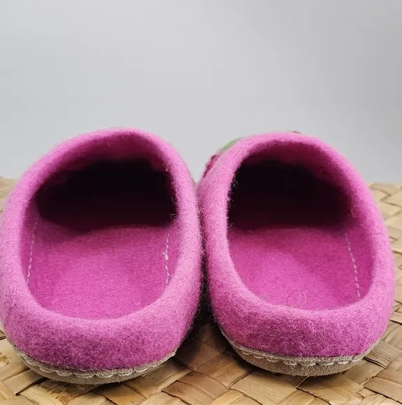 French Knot Pink Secret Garden Slippers Size XL