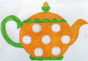 HB-300 - teapot - orange with white dots with stitchguide