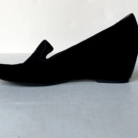 Hush Puppies Black Monogram Smoking Slippers Heels Pumps Leather Slip On 11 43