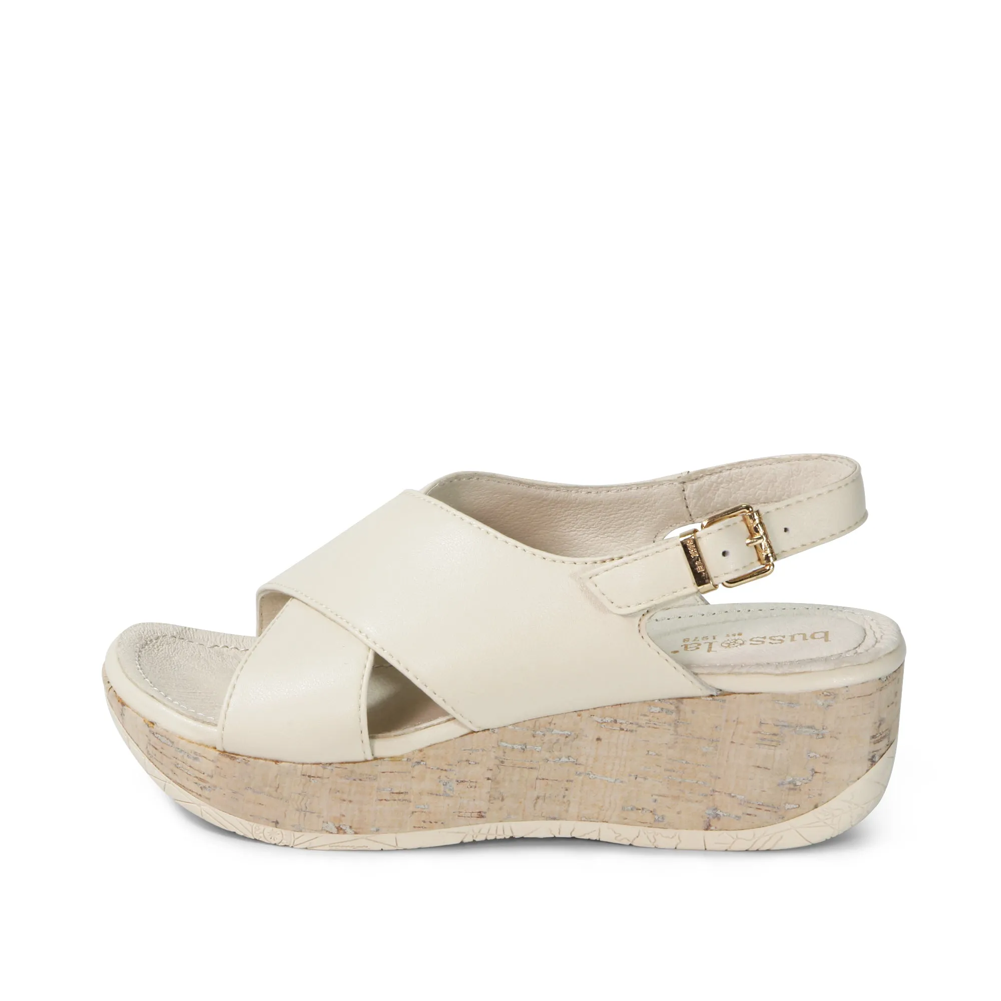 Ibiza Cross Straps Wedge Sandals (Angora)