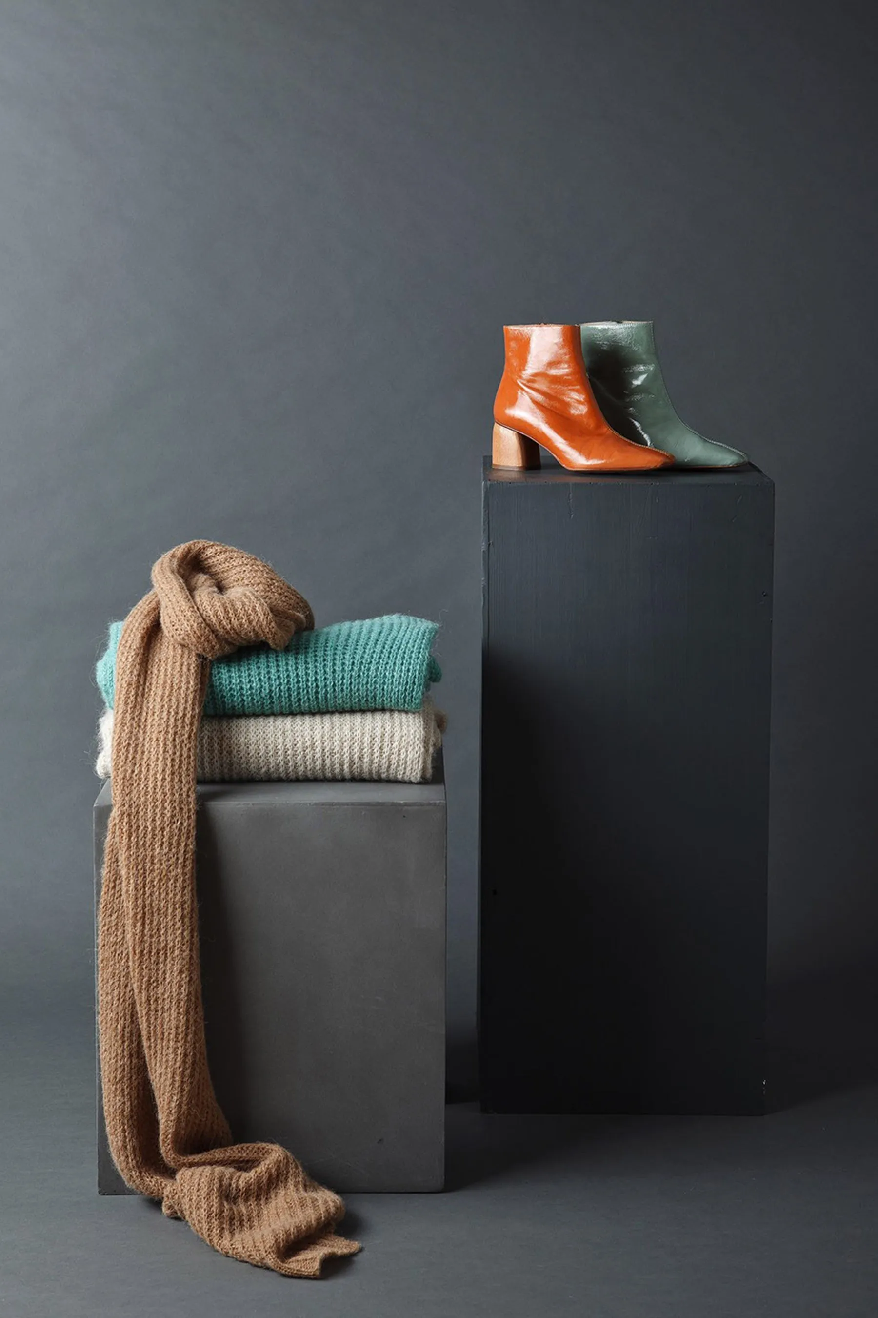 Indi & Cold Colored Scarf (Ecru) - FINAL SALE