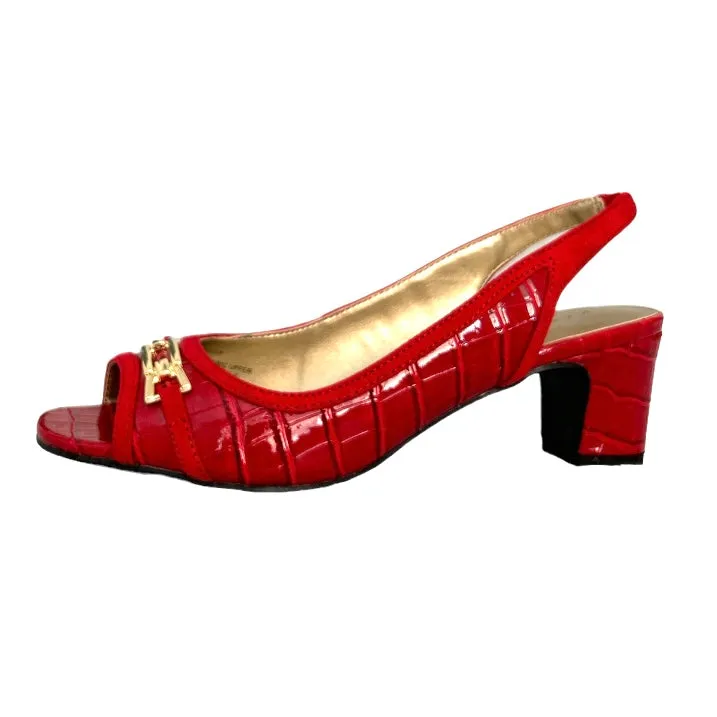 JERRICCA Women's Slingback Block Heels Dress Sandals