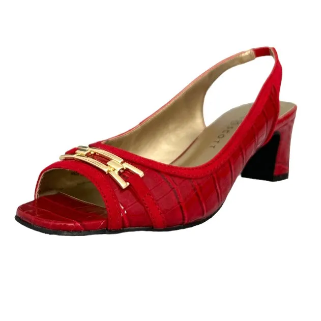 JERRICCA Women's Slingback Block Heels Dress Sandals