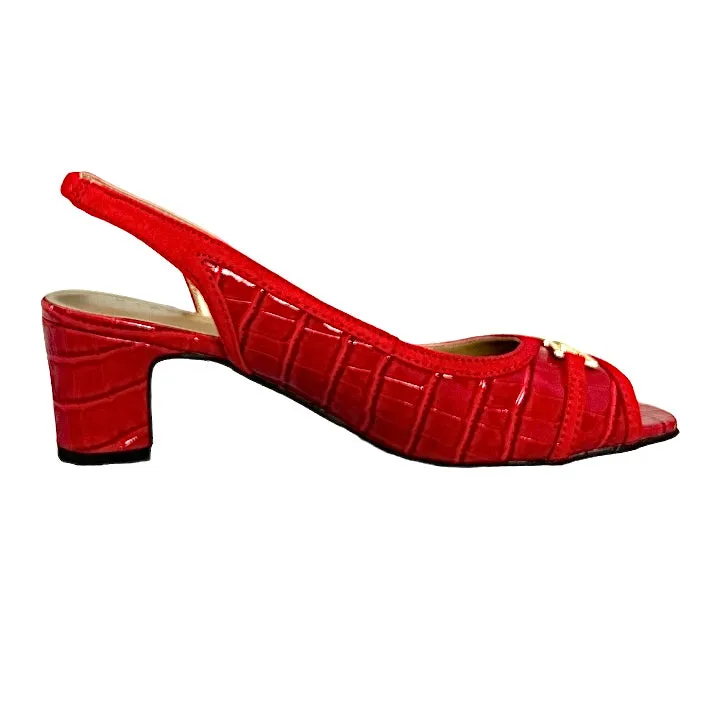 JERRICCA Women's Slingback Block Heels Dress Sandals