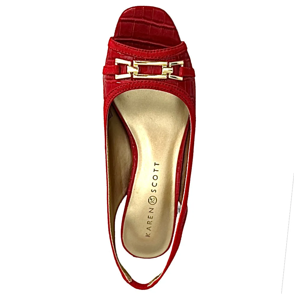 JERRICCA Women's Slingback Block Heels Dress Sandals