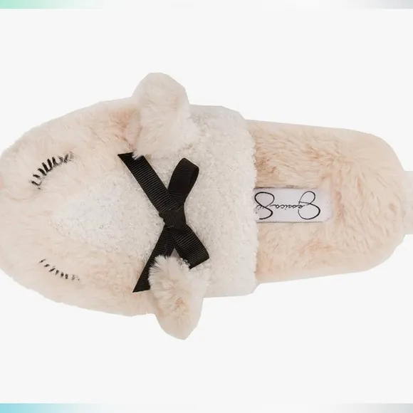 Jessica Simpson Girl's Cute and Cozy Plush Slip on Slippers with Memory Foam