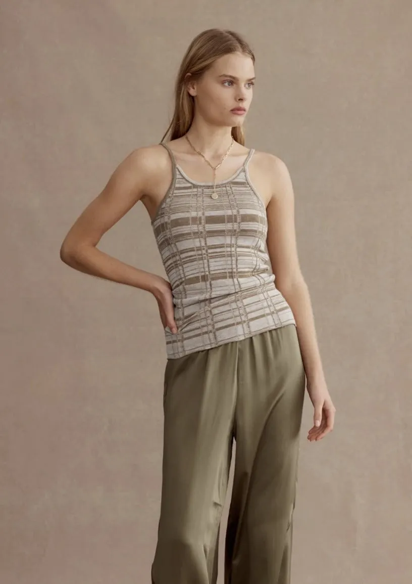 June Tank Oat Stripe