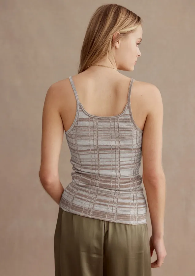 June Tank Oat Stripe