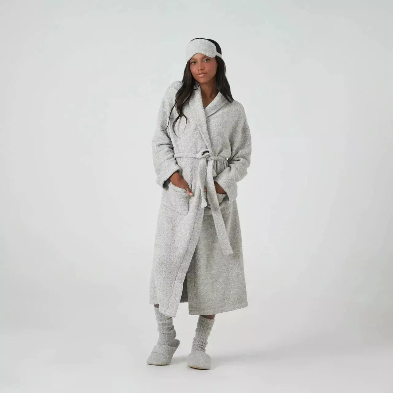 Kashwere Lounge Ultra Plush Oyster & Bone Heathered Spa Slippers ~ LAST CHANCE SALE ~ LIMITED QUANTITIES