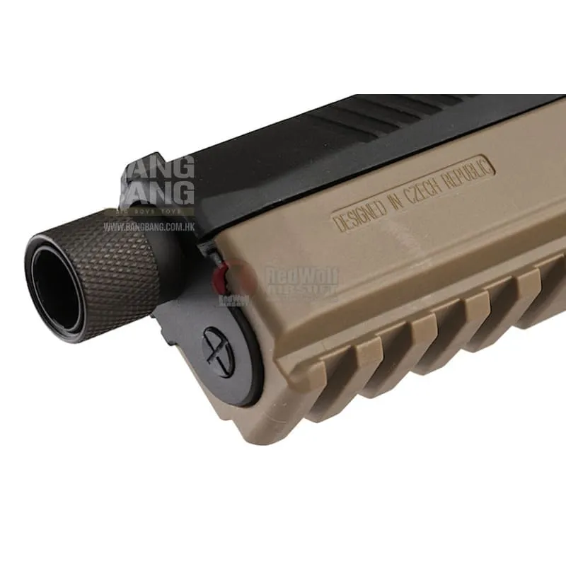 KJ Works CZ P-09 Duty (ASG Licensed) with 14mm CCW Thread Barrel Gas Version -TAN