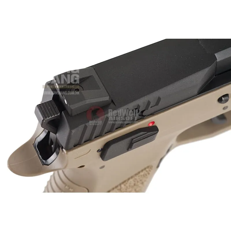 KJ Works CZ P-09 Duty (ASG Licensed) with 14mm CCW Thread Barrel Gas Version -TAN