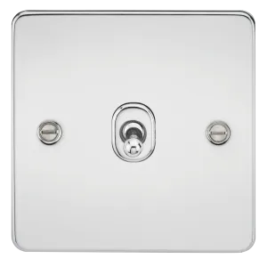 Knightsbridge FP1TOGPC Flat Plate 10AX 1G 2 Way Toggle Switch - Polished Chrome