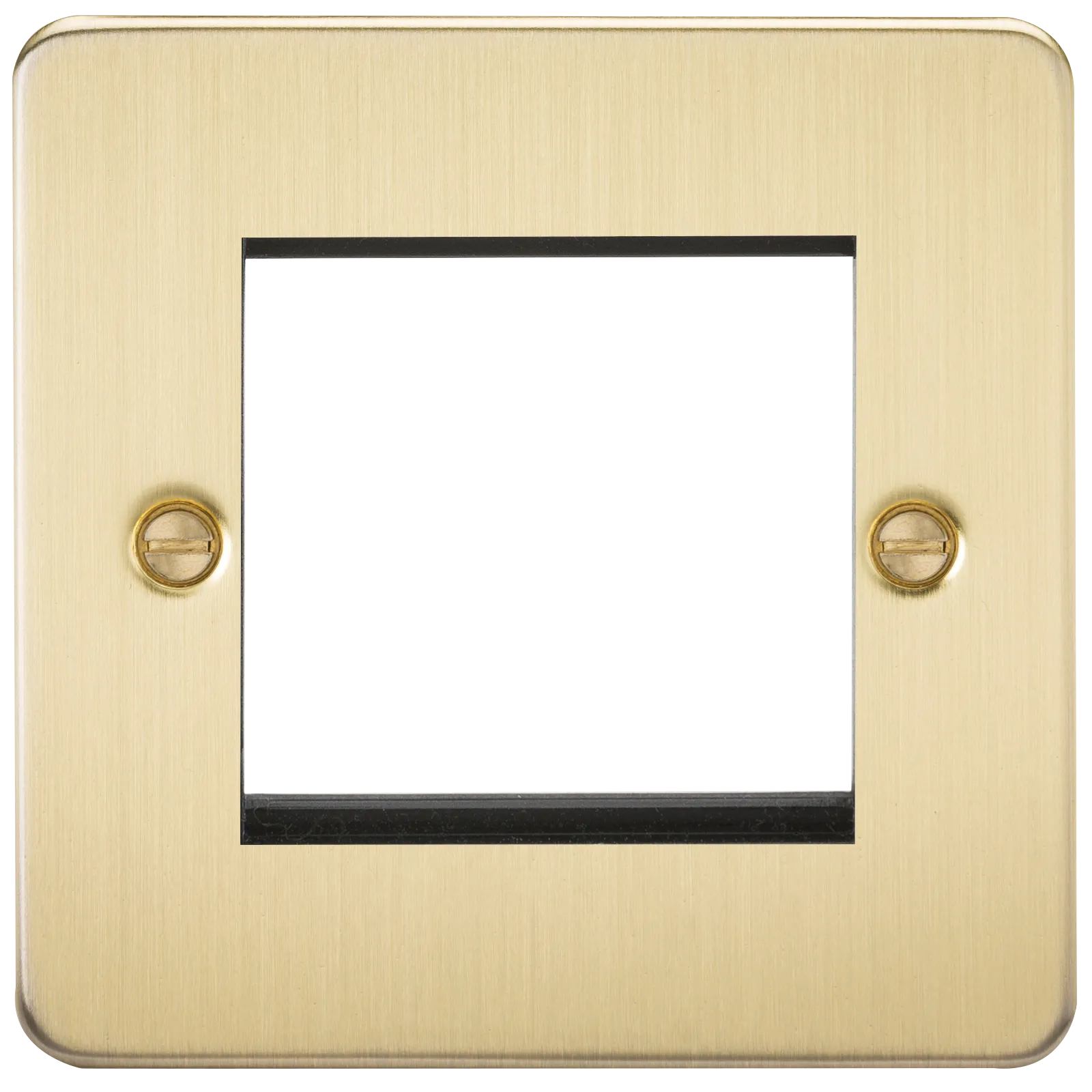 Knightsbridge FP2GBB Flat Plate 2G Modular Faceplate - Brushed Brass