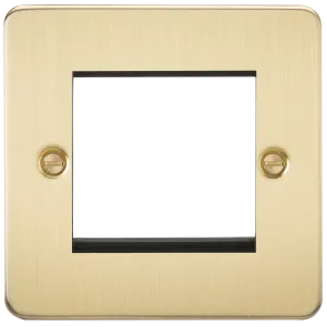 Knightsbridge FP2GBB Flat Plate 2G Modular Faceplate - Brushed Brass