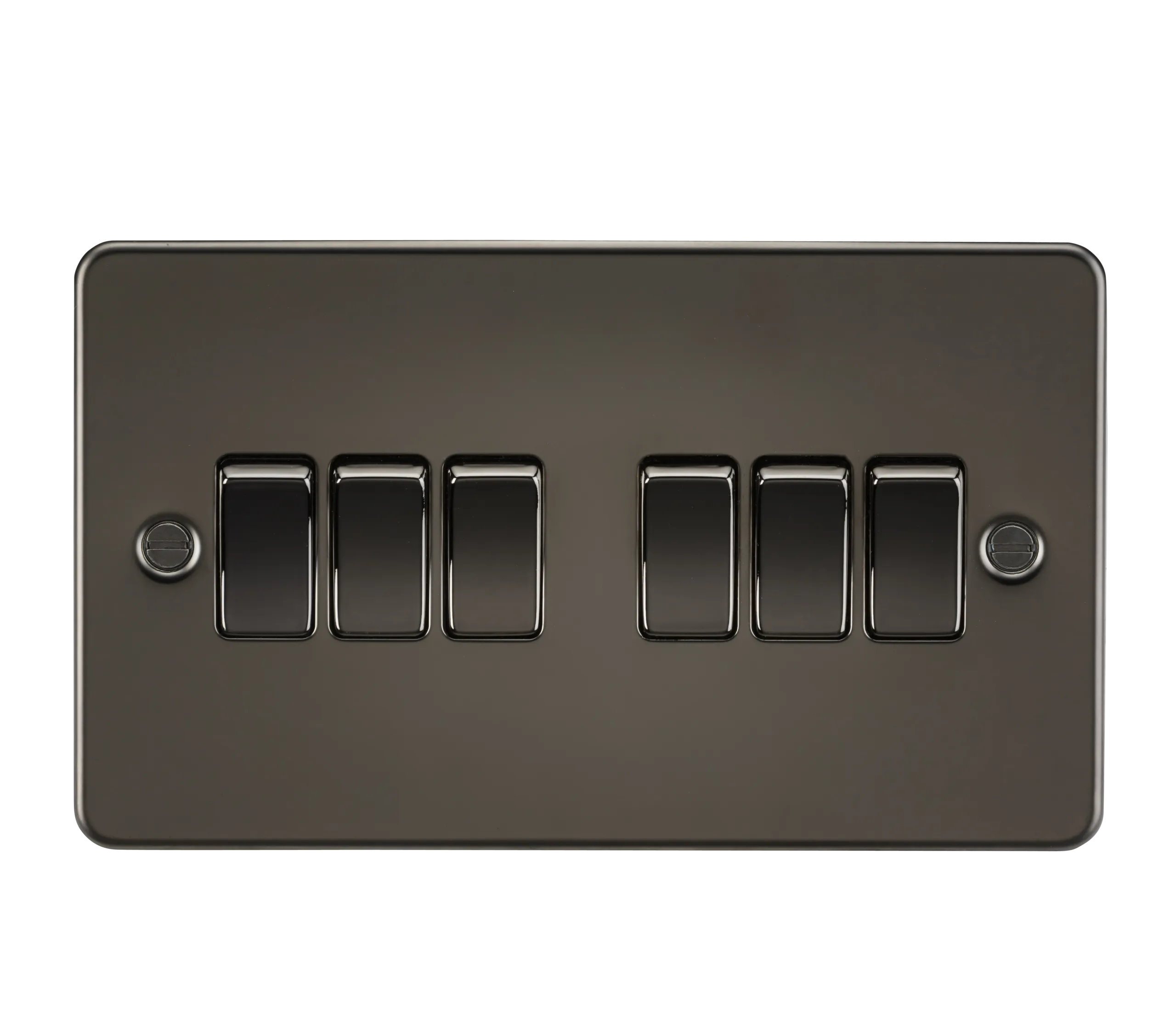 Knightsbridge FP4200GM Flat Plate 10AX 6G 2-Way Switch - Gunmetal