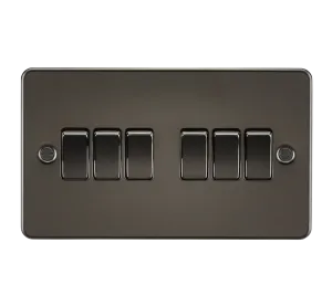 Knightsbridge FP4200GM Flat Plate 10AX 6G 2-Way Switch - Gunmetal