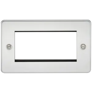 Knightsbridge FP4GPC Flat Plate 4G Modular Faceplate - Polished Chrome
