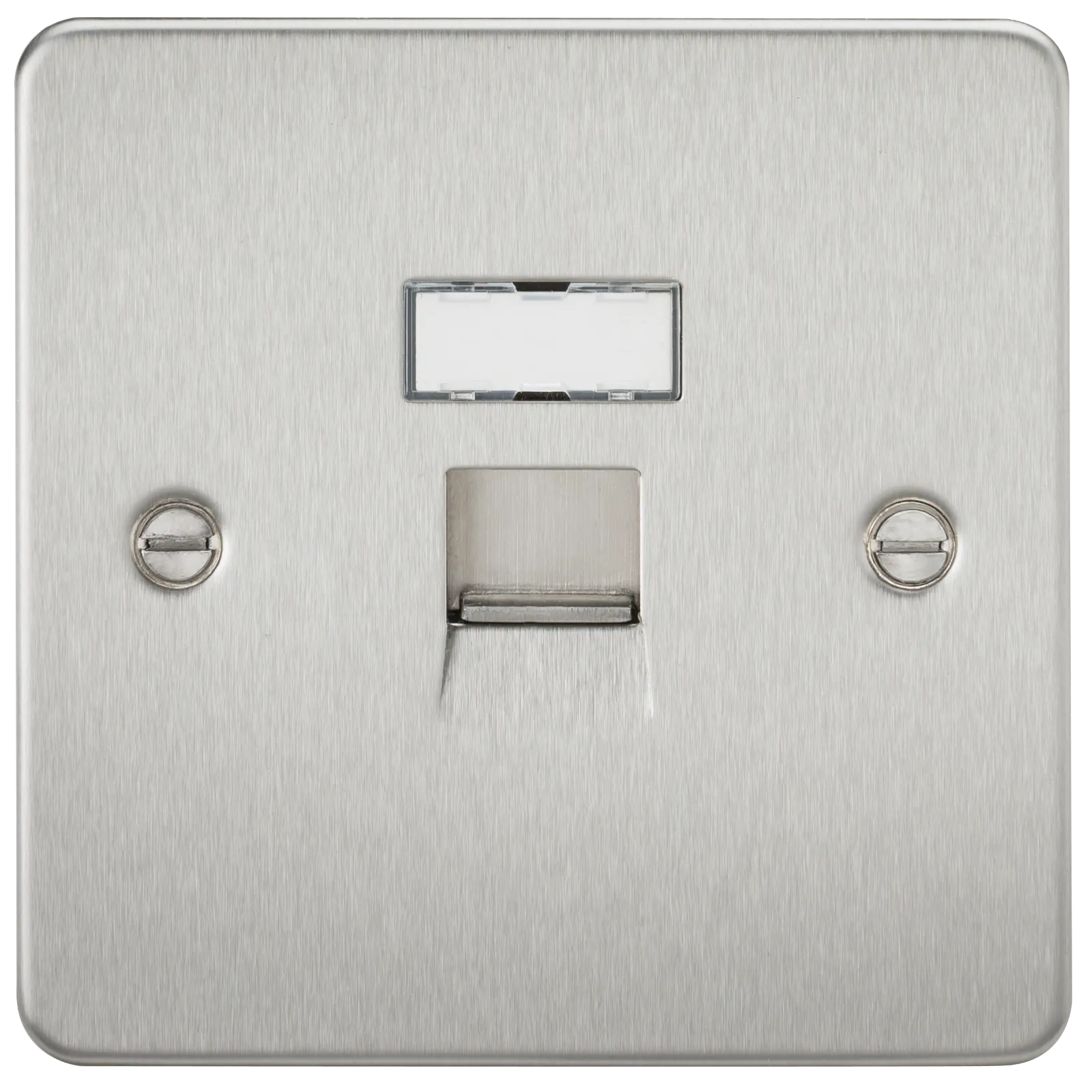Knightsbridge FPRJ45BC Flat Plate RJ45 Network Outlet - Brushed Chrome