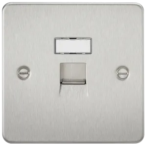 Knightsbridge FPRJ45BC Flat Plate RJ45 Network Outlet - Brushed Chrome