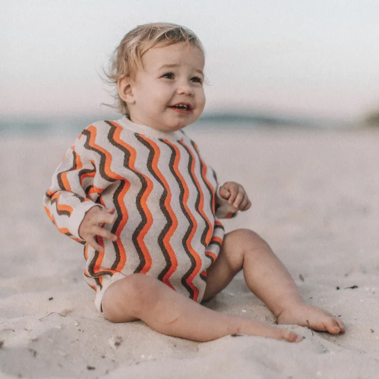 Knitted Romper - Wave