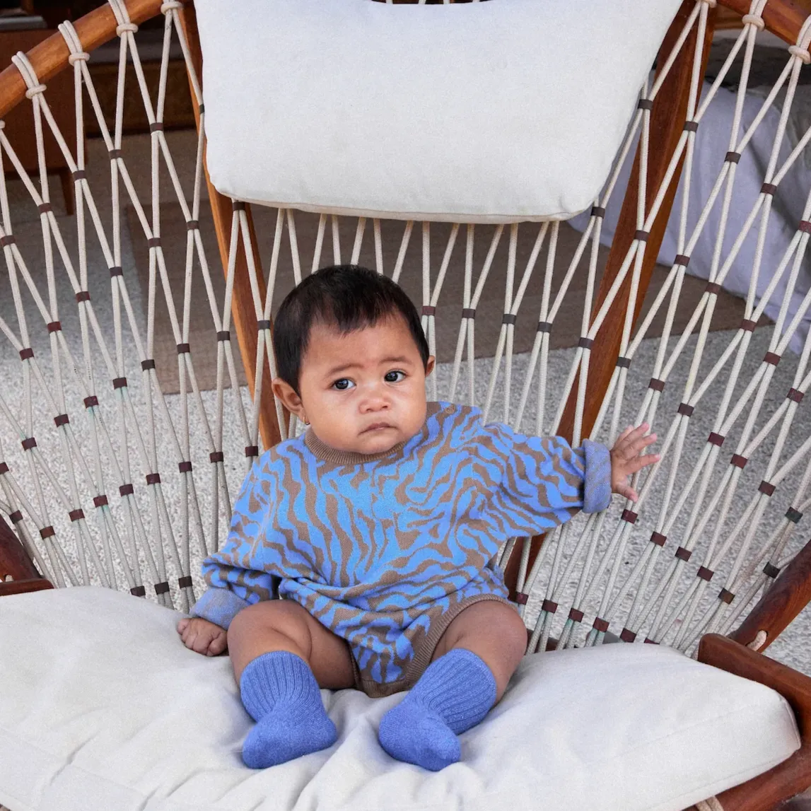 Knitted Scallop Romper - Cedar
