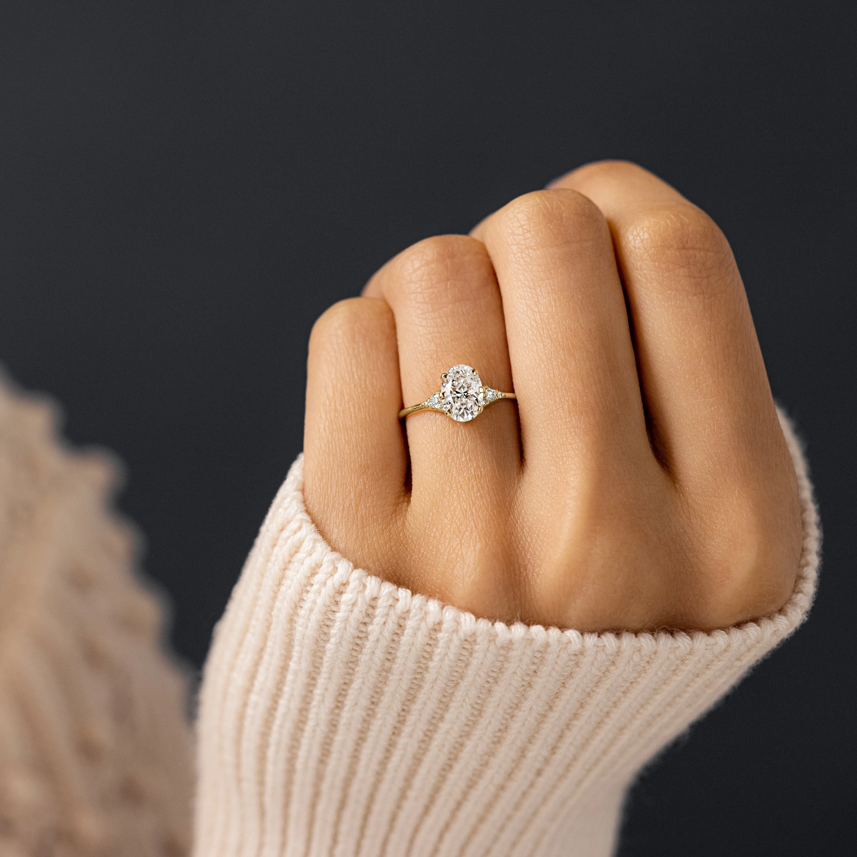 Lady's Slipper Ring, 1.21ct. Oval Cut - OOS