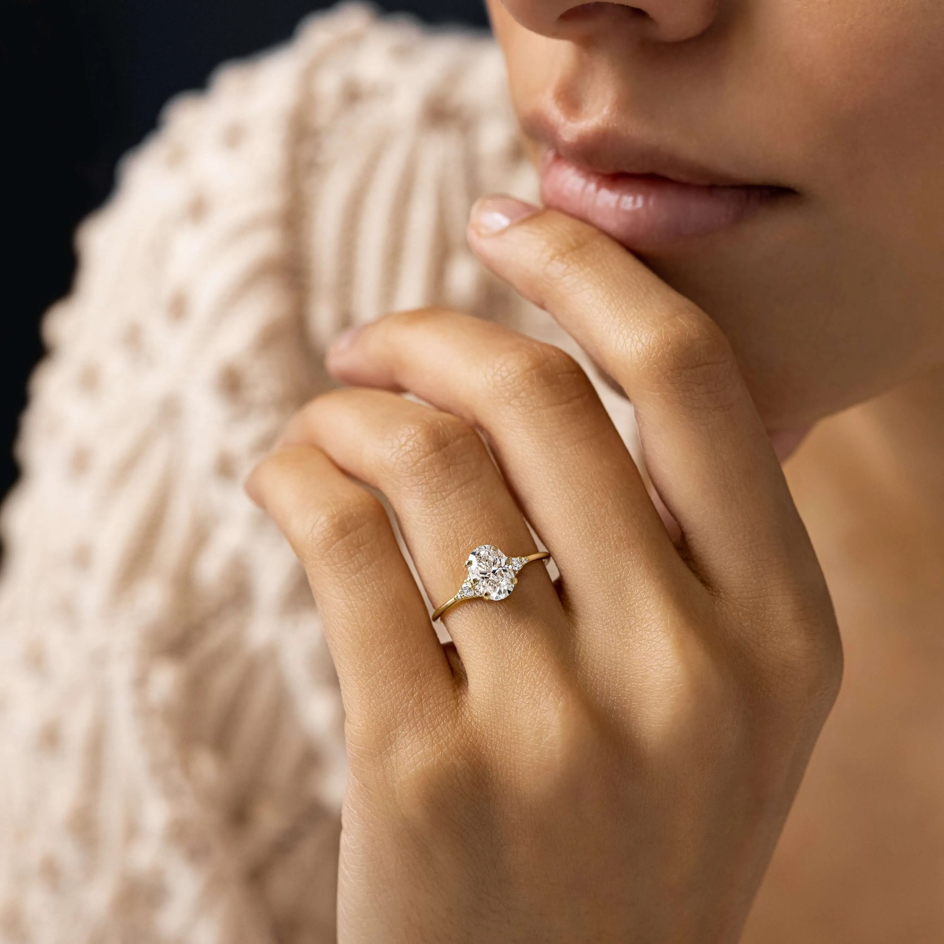 Lady's Slipper Ring, Oval Cut