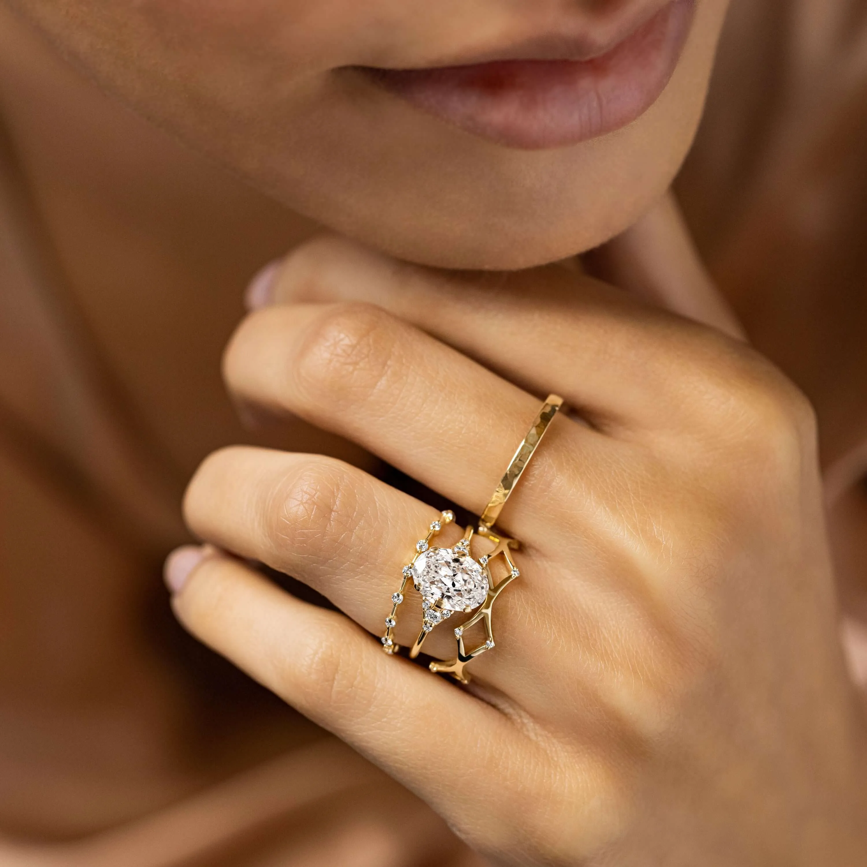Lady's Slipper Ring, Oval Cut