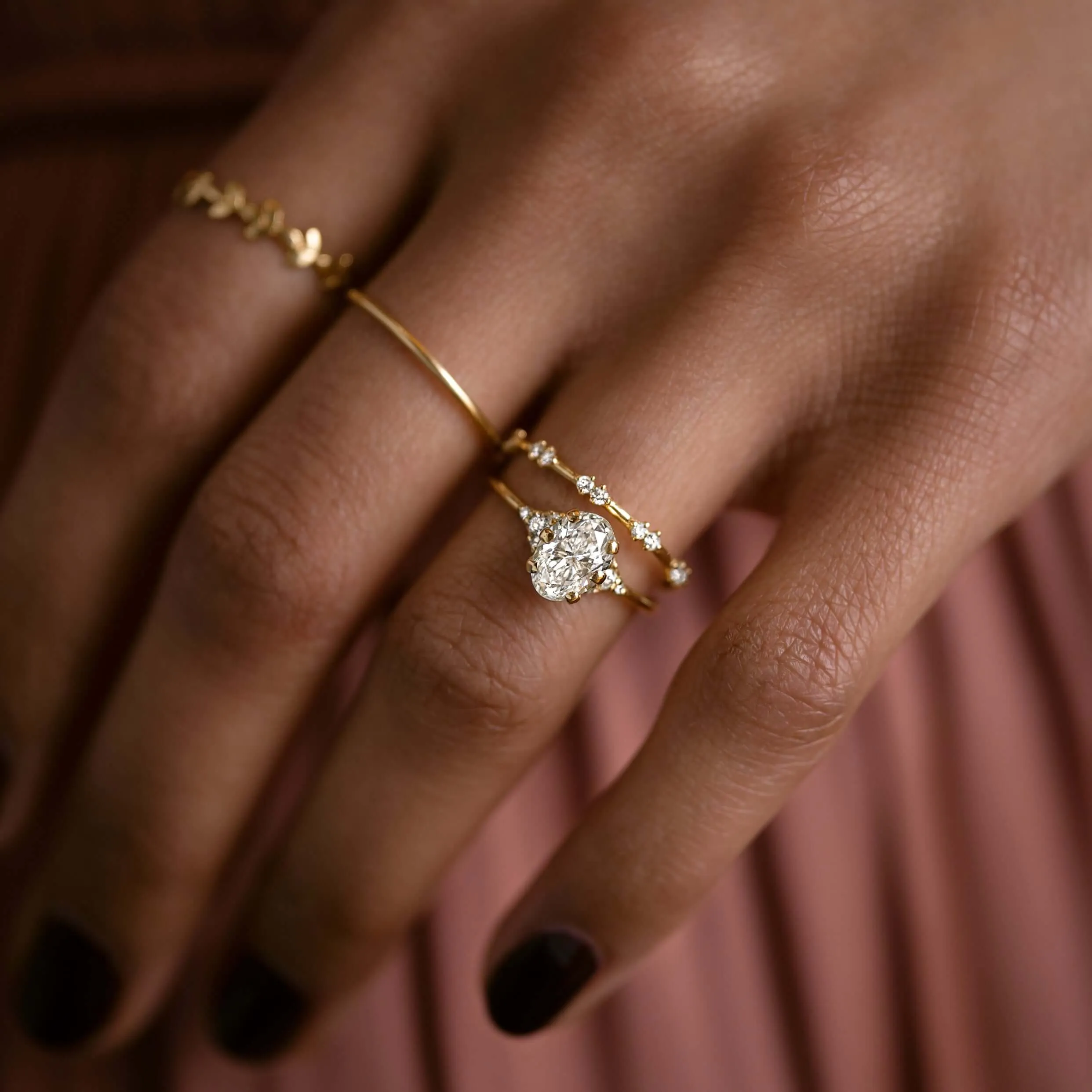 Lady's Slipper Ring, Oval Cut