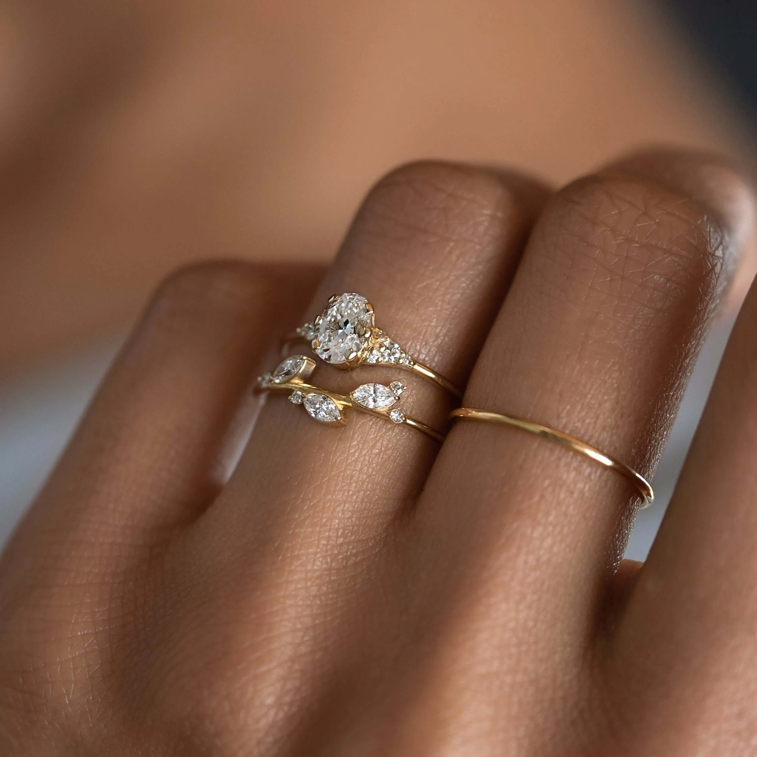 Lady's Slipper Ring, Oval Cut